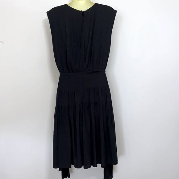 All Saints Dress “Miller” Black Grommeted Side Laces Fit & Flare NWOT Med - Picture 7 of 9